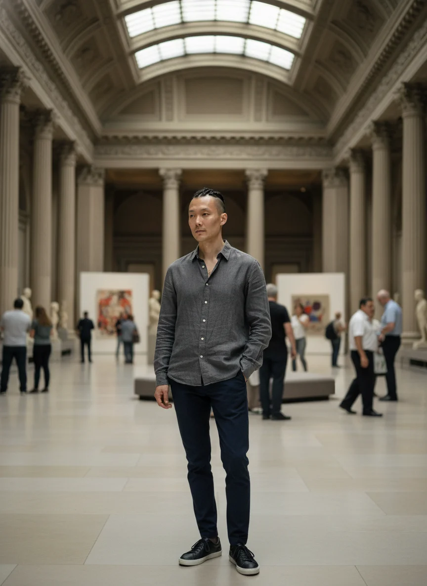 Hinge dating photo - AI-enhanced professional portrait