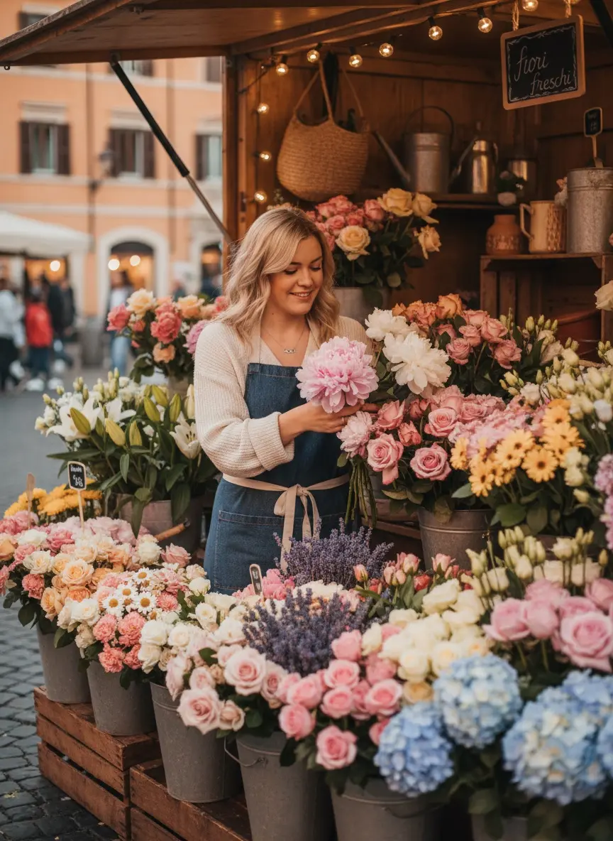 Flower Market - Soft, romantic, approachable atmosphere