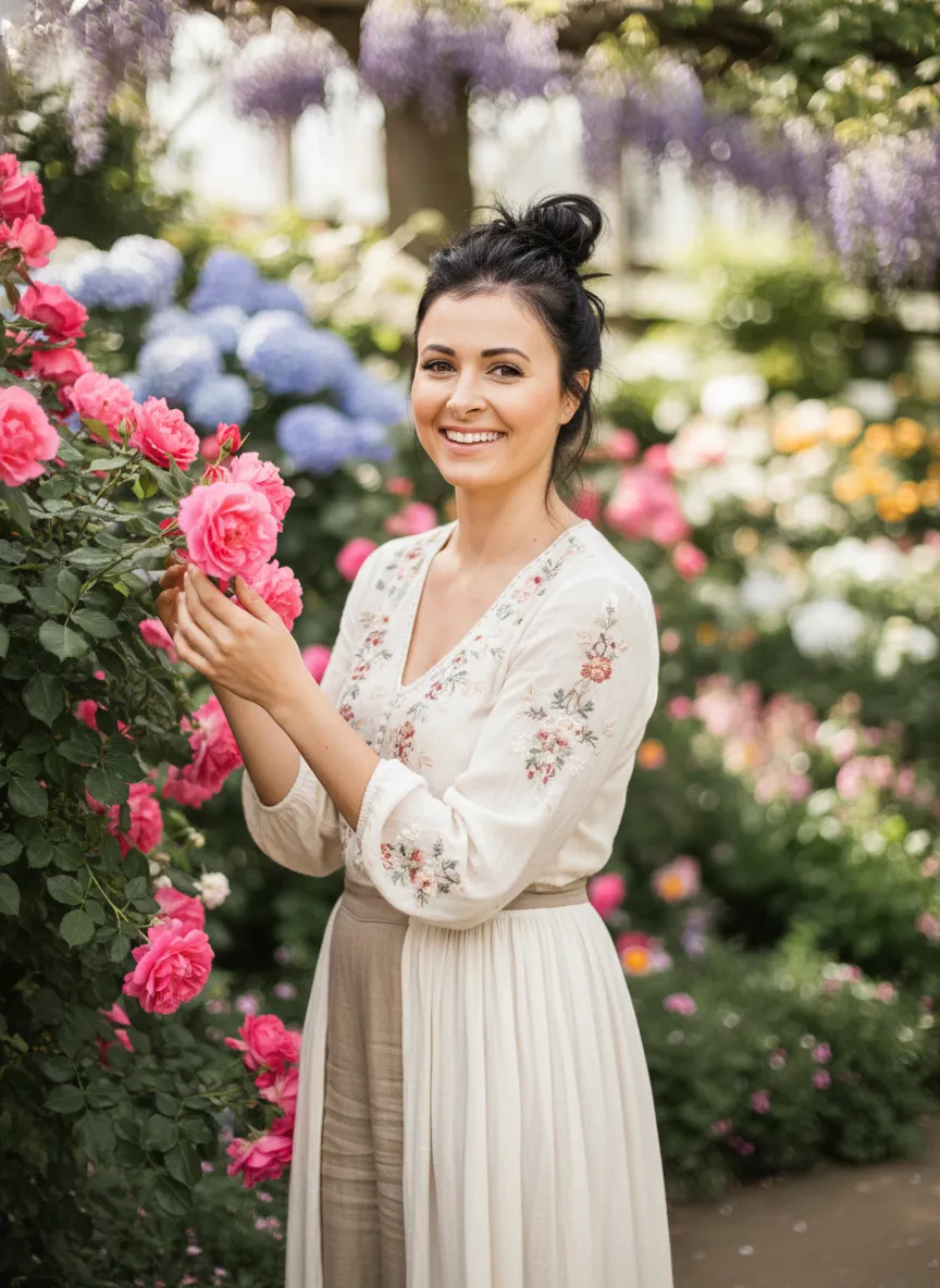 AI-enhanced dating profile for women - genuine look