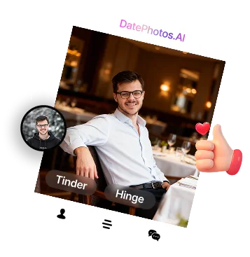 AI-generated dating photo example with natural lighting and background